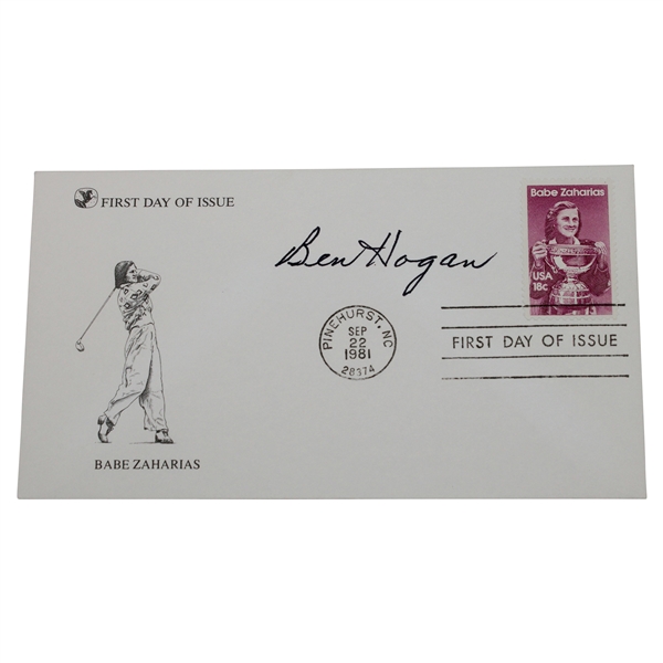 Ben Hogan Signed Babe Zaharias First Day Cover JSA ALOA