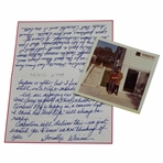 Arnold & Winnie Palmer Photo w/Hand-Written Note to Jean Ward Thomas from Winnie Palmer