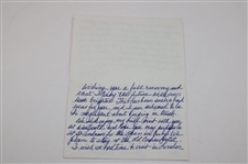 Arnold & Winnie Palmer Photo w/Hand-Written Note to Jean Ward Thomas from Winnie Palmer