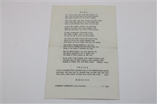 1961 Bernard Darwin Funeral Program