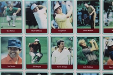 1985 Miller Press PGA Tour Uncut Card Sheet-Mounted w/ Nicklaus, Payne, Seve & Couples