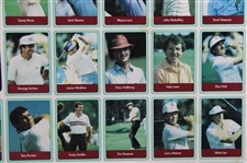 1985 Miller Press PGA Tour Uncut Card Sheet-Mounted w/ Nicklaus, Payne, Seve & Couples