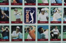 1985 Miller Press PGA Tour Uncut Card Sheet-Mounted w/ Nicklaus, Payne, Seve & Couples