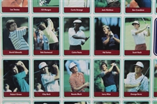 1985 Miller Press PGA Tour Uncut Card Sheet-Mounted w/ Nicklaus, Payne, Seve & Couples