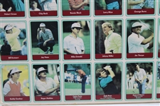 1985 Miller Press PGA Tour Uncut Card Sheet-Mounted w/ Nicklaus, Payne, Seve & Couples