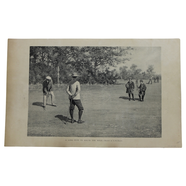 1899 A Long Putt Print from Harpers Weekly by A. B. Frost