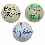 Danny Edwards, Scott Hoch & Bob Drum Signed Golf Balls JSA ALOA