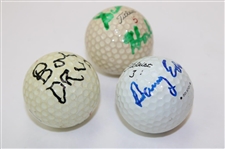Danny Edwards, Scott Hoch & Bob Drum Signed Golf Balls JSA ALOA
