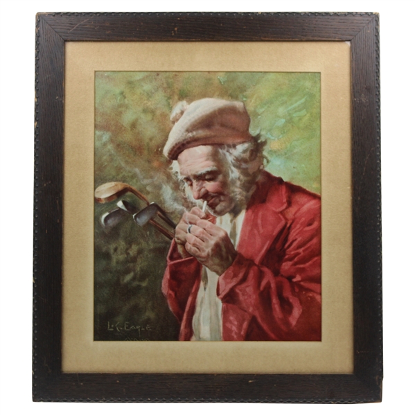 “St. Andrews Caddie” Double Matted Color Print - Framed