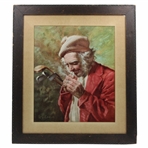 “St. Andrews Caddie” Double Matted Color Print - Framed
