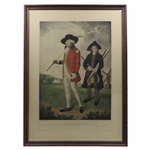 Society Of Golfers At Blackheath Early Color Print Of Engraving by V. Green-Framed