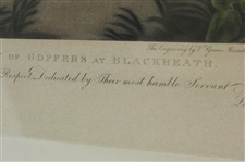 Society Of Golfers At Blackheath Early Color Print Of Engraving by V. Green-Framed