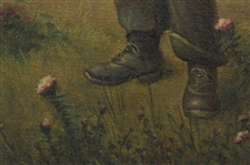 The Cheerful Caddy Boy Original Oil On Canvas- Framed