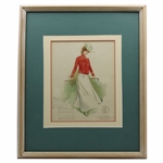Golfing Girl Calendar Print For "The Equitable Life Assurance Society Of The USA" - Framed