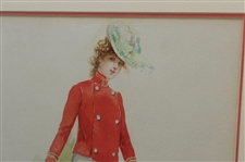 Golfing Girl Calendar Print For The Equitable Life Assurance Society Of The USA - Framed