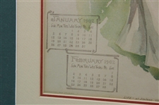 Golfing Girl Calendar Print For The Equitable Life Assurance Society Of The USA - Framed