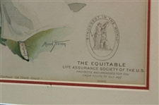 Golfing Girl Calendar Print For The Equitable Life Assurance Society Of The USA - Framed
