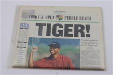Three (3) Tiger Woods Major Wins Front Page Newspapers
