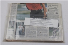 Three (3) Tiger Woods Major Wins Front Page Newspapers