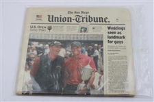 Three (3) Tiger Woods Major Wins Front Page Newspapers
