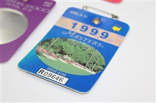 1998, 1999(x2), 2000 & 2003 Masters SERIES Badges - O'Meara, Olazabal, Singh & Weir Winners