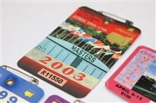 1998, 1999(x2), 2000 & 2003 Masters SERIES Badges - O'Meara, Olazabal, Singh & Weir Winners