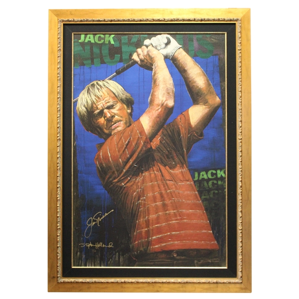 Jack Nicklaus Signed Ltd Ed Embellished Giclee on Canvas #52/69 by Artist Holland JSA ALOA