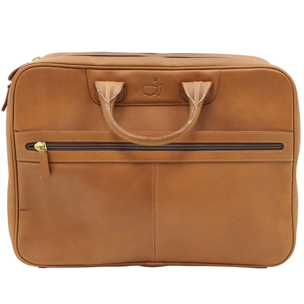 Augusta National Golf Club Ltd Ed Masters Gift - Lt Brown Leather Briefcase
