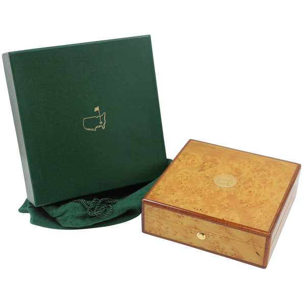 Augusta National Golf Club Ltd Ed Masters Gift - Tournament Logo Burlwood Box in Bag & Box