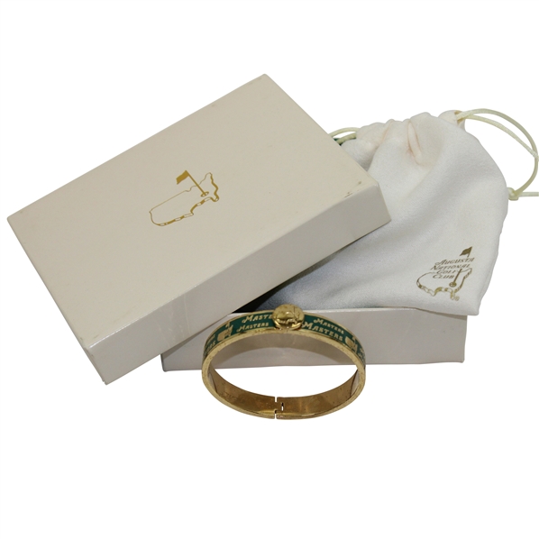 Augusta National Golf Club Masters Tournament Logo Green Bangle Bracelet in Original Bag & Box