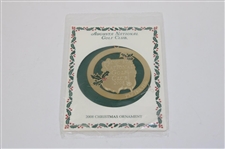 2002-2008 Augusta National Golf Club Gold Plated Christmas/Holiday Ornaments - Seven Total