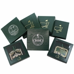 2009-2015 Augusta National Golf Club Gold Plated Christmas/Holiday Ornaments - Seven Total
