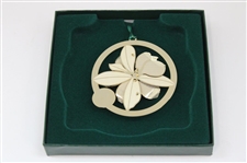 2009-2015 Augusta National Golf Club Gold Plated Christmas/Holiday Ornaments - Seven Total
