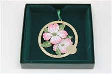 2009-2015 Augusta National Golf Club Gold Plated Christmas/Holiday Ornaments - Seven Total