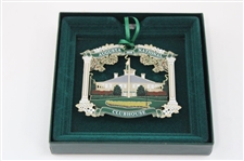 2009-2015 Augusta National Golf Club Gold Plated Christmas/Holiday Ornaments - Seven Total