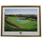 1996 Ryder Cup at Valderrama 17th Green Print Signed by Artist Graeme W. Baxter - Framed