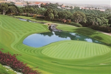 1996 'Ryder Cup at Valderrama 17th Green' Print Signed by Artist Graeme W. Baxter - Framed