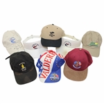 Eight (8) Assorted Golf Themed Hats & Visors - Masters, Ryder Cup, Ballybunnion & more 