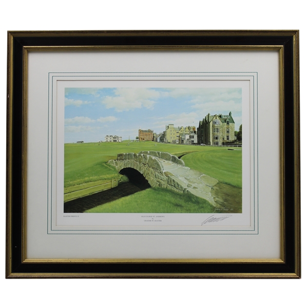 1988 Old Course at St. Andrews Print Signed by Artist Graeme W. Baxter - Framed
