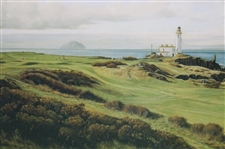 1989 'Ailsa Course Turnberry' Print Signed by Artist Graeme W. Baxter - Framed