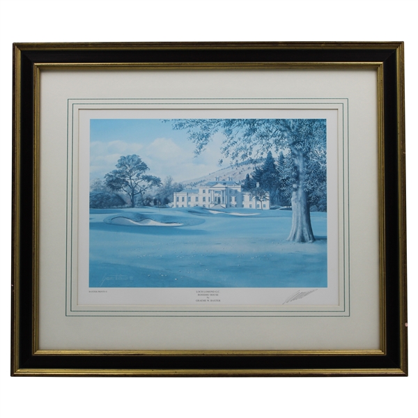 1997 Loch Lomond GC Rossdhu House Print Signed by Artist Graeme W. Baxter - Framed