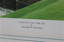 1990 'Augusta (National Golf Club), U.S.A. the 12th' Print Signed by Artist Graeme W. Baxter - Framed
