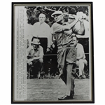 Ben Hogan 1975 Last Shot In Pro Competition Oversize Wire Photo - Framed