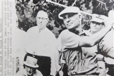 Ben Hogan 1975 'Last Shot In Pro Competition' Oversize Wire Photo - Framed