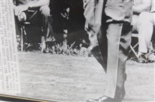 Ben Hogan 1975 'Last Shot In Pro Competition' Oversize Wire Photo - Framed