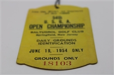 1954 US Open at Baltusrol GC Saturday Final Rd Ticket w/Original String - Ed Furgol Winner