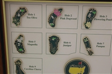 2014 Masters Tournament Limited Edition Hole Layout Pin Set in Original Box - Framed