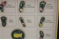 2014 Masters Tournament Limited Edition Hole Layout Pin Set in Original Box - Framed