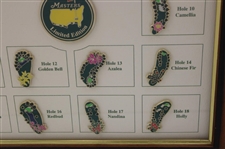 2014 Masters Tournament Limited Edition Hole Layout Pin Set in Original Box - Framed