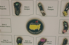 2014 Masters Tournament Limited Edition Hole Layout Pin Set in Original Box - Framed